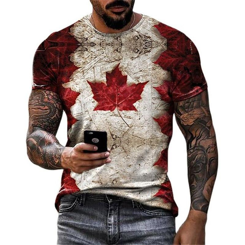 Street Fashion Canada - Ретро футболка с флагом Канады и