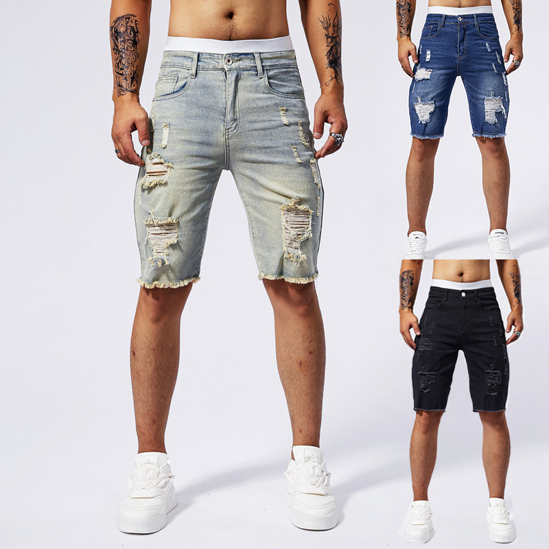 Street Fashion Men 2025 - Новинка лета 2024, мужские рваные джинсовые