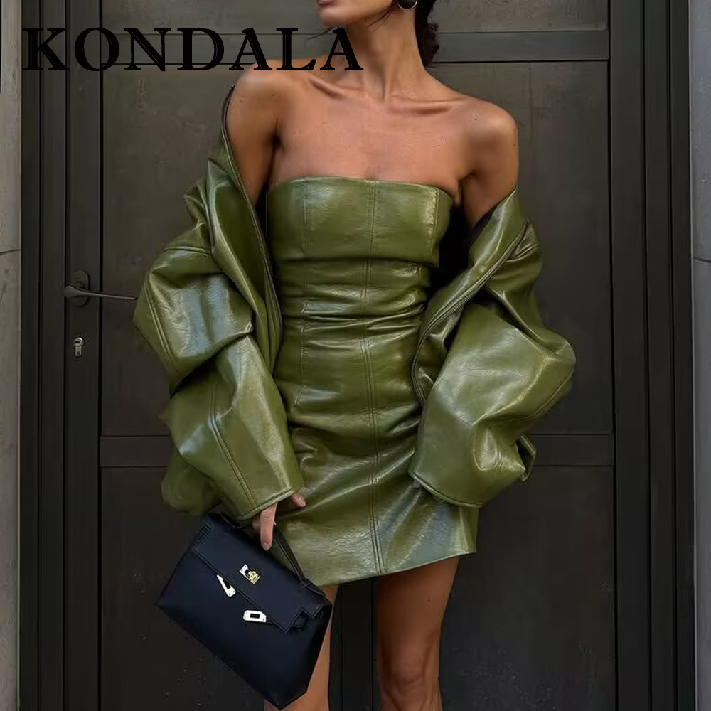 Fashion Street Night - KONDALA шикарная уличная одежда, зеленый однотонный