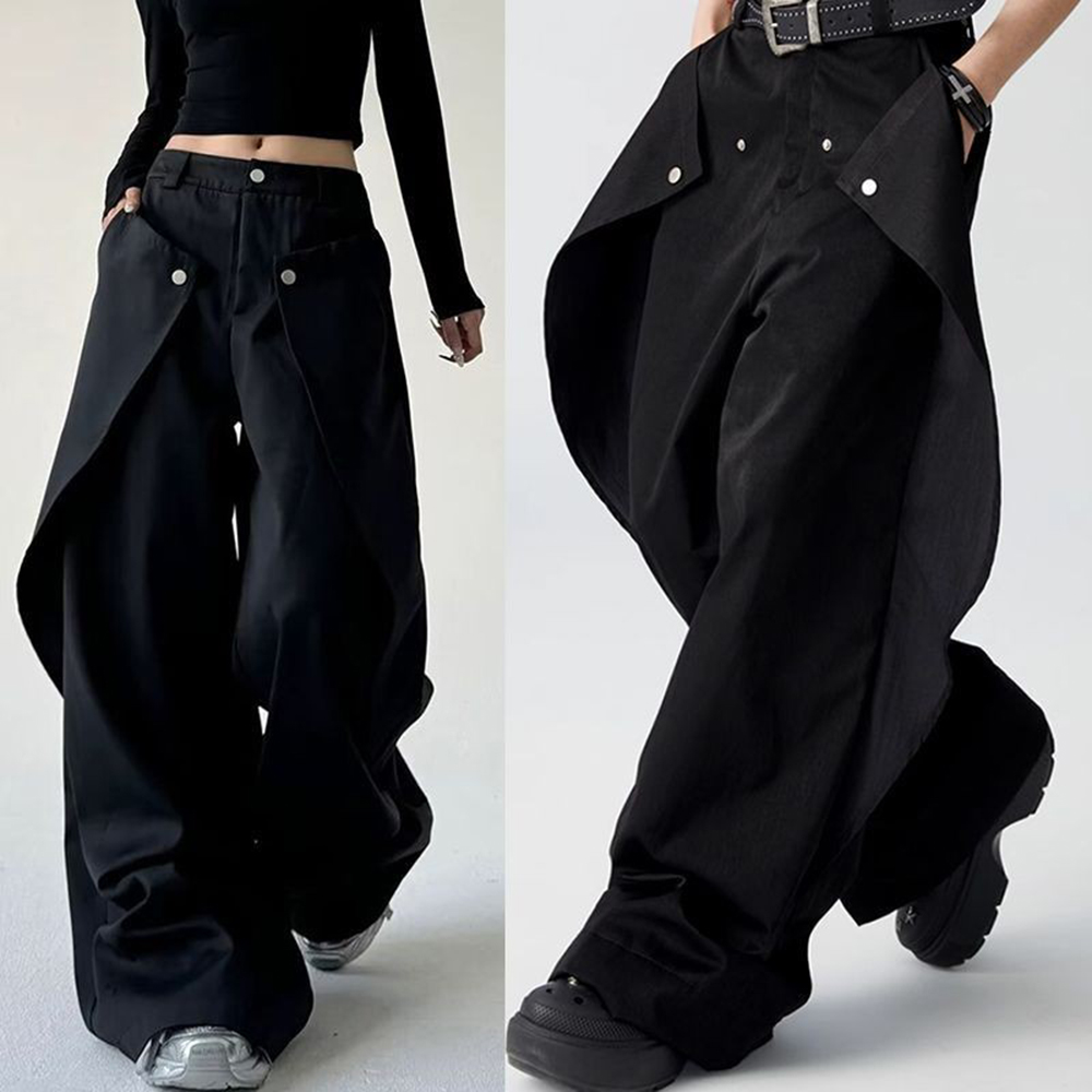 Street Fashion Men 2025 - Мужские брюки, двухслойный дизайн, повседневные брюки,